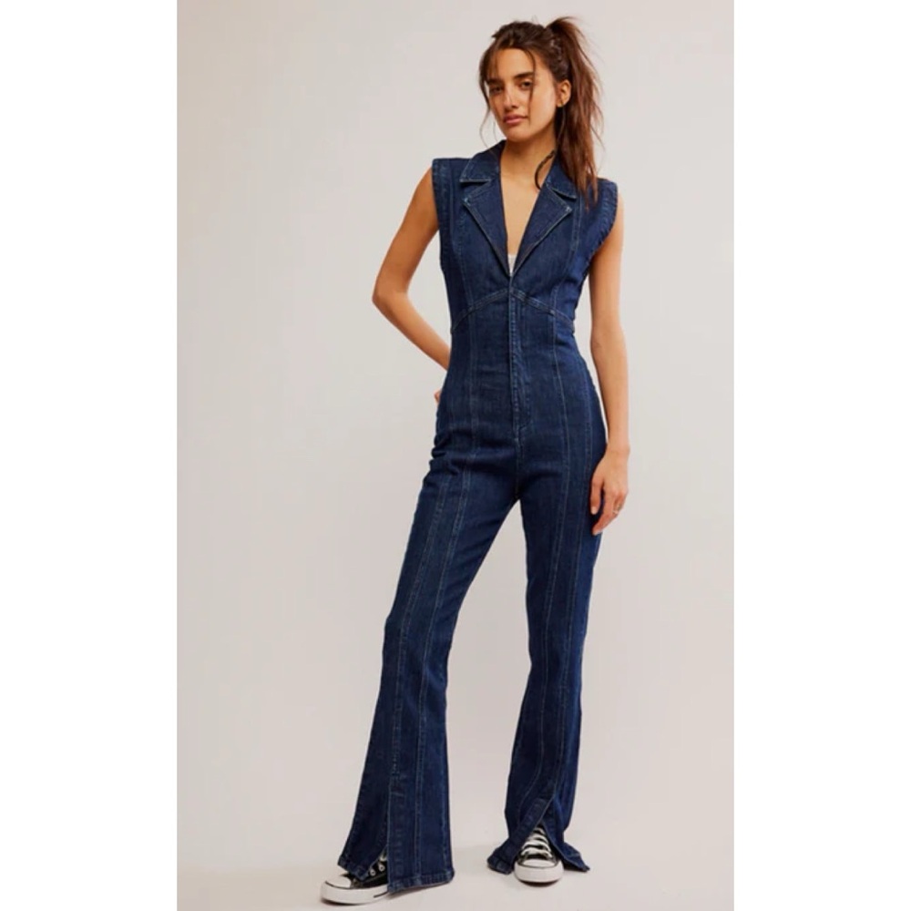 Free People Denim Jumpsuit